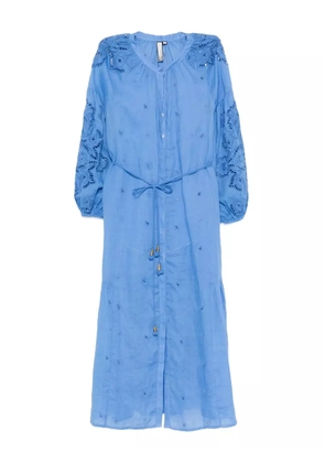 SCARLETT POPPIES Liwa embroidered midi dress - Blue