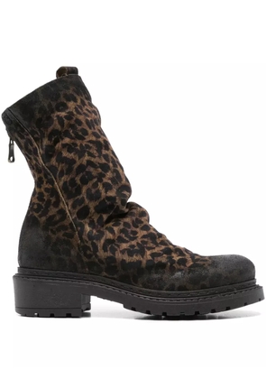 Metisse 40mm leopard-print slouch boots - Brown