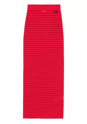 Elisabetta Franchi open-knit midi skirt - Red