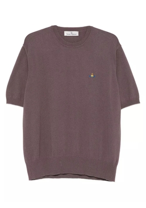Vivienne Westwood logo-embroidered short-sleeve sweater - Brown