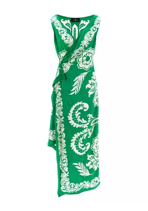 ETRO floral-print midi dress - Green