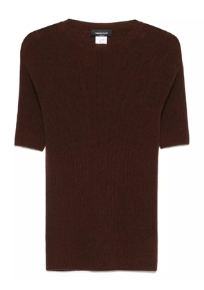 Fabiana Filippi ribbed short-sleeve top - Brown