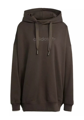 adidas logo long-sleeves cotton hoodie - Brown