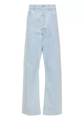 Nanushka crochet-detailed straight-leg jeans - Blue