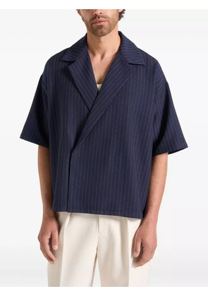 Manière De Voir Abel boxy pinstripe double-breasted shirt - Blue