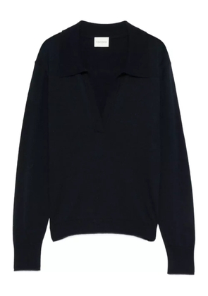 Closed long-sleeve polo top - Blue