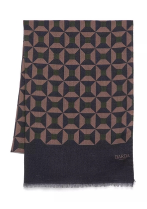Barba geometric-print scarf - Blue