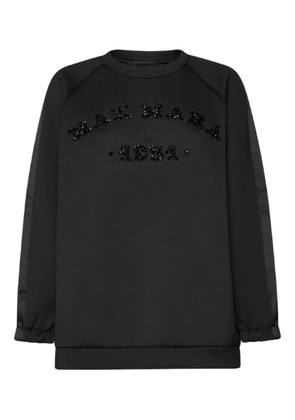 Max Mara embellished satin-panel sweatshirt - Black