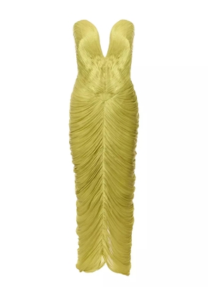Ana Radu draped strapless maxi dress - Yellow