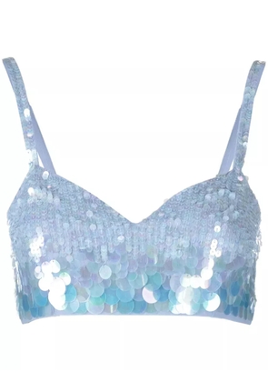 P.A.R.O.S.H. sequinned crop top - Blue