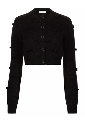 Nina Ricci bow-embellished mohair cardigan - Black