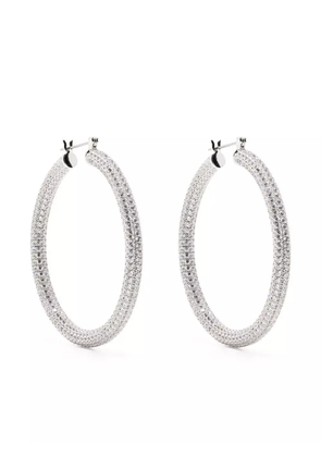 Luv Aj large rhinestone hoop earrings - Silver