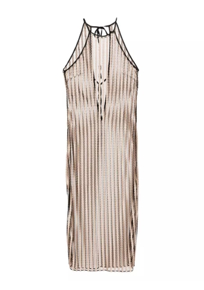 Kiki de Montparnasse Rayee Halter Tie dress - Brown