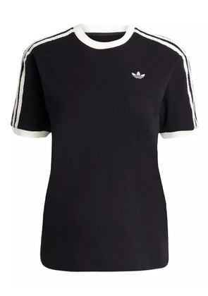 adidas ruffled three-stripe T-shirt - Black