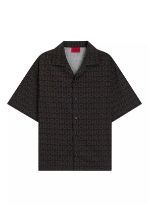 HUGO logo-print short-sleeve shirt - Black