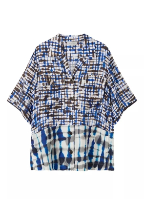 Lee Mathews tie-dye patterned shirt - Blue