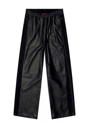 Diesel leather wide-leg trousers - Black