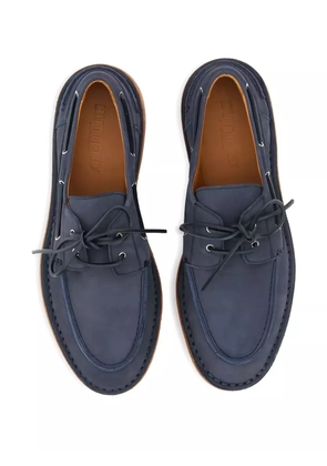 Buttero leather lace-up boat shoes - Blue