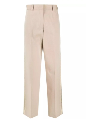 Palm Angels crochet-stripe cotton trousers - Neutrals