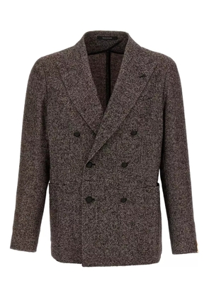 Tagliatore micro-pattern double-breasted blazer - Brown