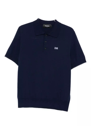 DSQUARED2 logo-embroidered cotton polo shirt - Blue