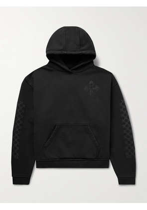 Rhude - Cross Logo-Print Cotton-Jersey Hoodie - Men - Black - XS