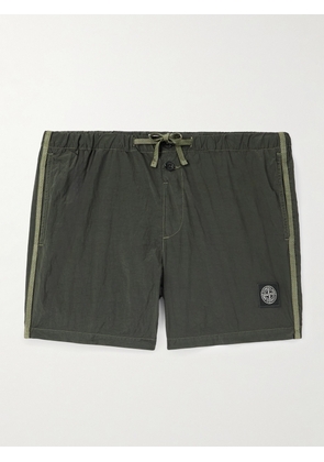 Stone Island - Straight-Leg Mid-Length Logo-Appliquéd Nylon Metal ECONYL® Swim Shorts - Men - Green - S