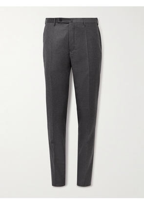 Incotex - Slim-Fit Brushed Cotton-Blend Twill Trousers - Men - Gray - IT 44