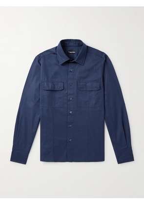 TOM FORD - Cotton-Twill Shirt - Men - Blue - EU 39