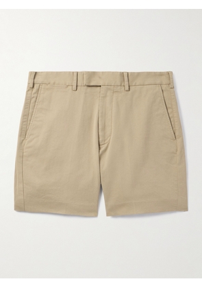 TOM FORD - Straight-Leg Pleated Stretch-Cotton Twill Shorts - Men - Brown - UK/US 30