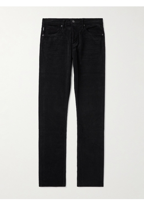 TOM FORD - Slim-Fit Cotton-Blend Corduroy Trousers - Men - Black - UK/US 30
