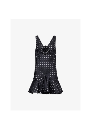 Womens Rodarte Polka-Dot Ruffled Silk Mini Dress