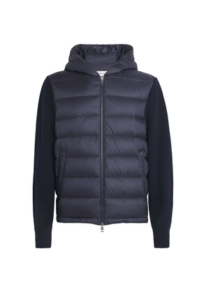 Moncler Virgin Wool Down-Front Hoodie
