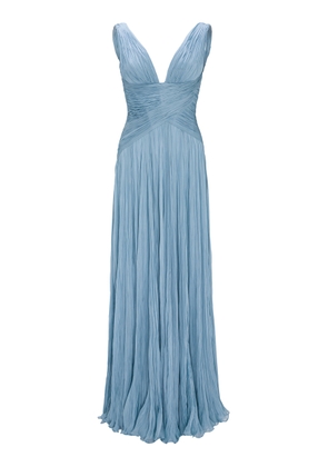Marmar Halim Lettuce Hem Pleated Silk Gown - Moda Operandi