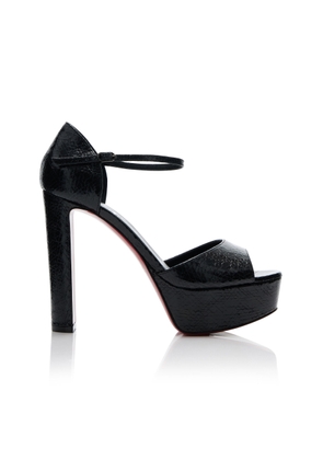 Christian Louboutin - Sandaloo 130mm Patent Leather Sandals - Black - IT 40 - Moda Operandi