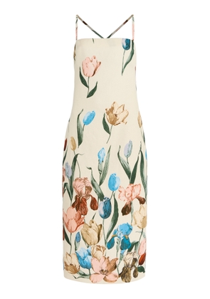 Cara Cara - Dria Floral Linen Midi Dress - Floral - US 0 - Moda Operandi