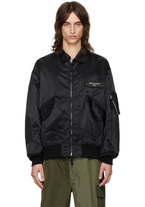 Comme des Garçons Homme Black Peter Pan Collar Bomber Jacket