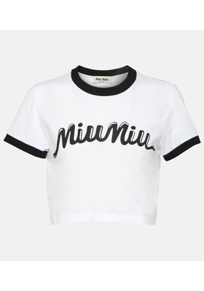 Miu Miu Striped cropped cotton cardigan