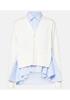 Sacai Cotton-blend poplin cardigan