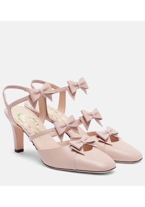 Valentino Garavani Bowow 75 leather slingback pumps