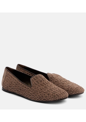 Brunello Cucinelli Embellished suede loafers