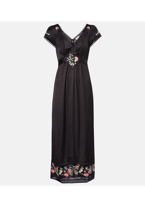 Rixo Carey floral satin maxi dress