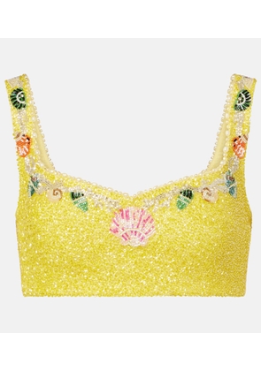 Clio Peppiatt Marina embellished crop top