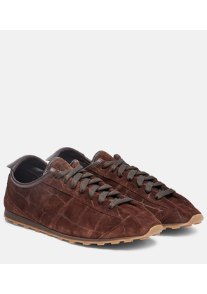 Jacquemus Tennis croc-effect suede sneakers