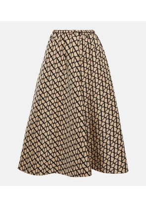 Valentino Toile Iconographe silk midi skirt