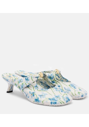 Loewe Pebble Soft 45 floral leather mules