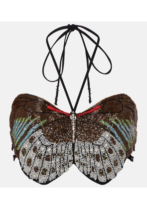 Clio Peppiatt Calypso beaded crop top