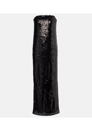 Rotate Sequined strapless maxi dress