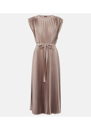 Joseph Volta belted plisse satin midi dress
