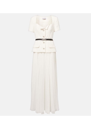 Self-Portrait Belted plisse crepe maxi dress